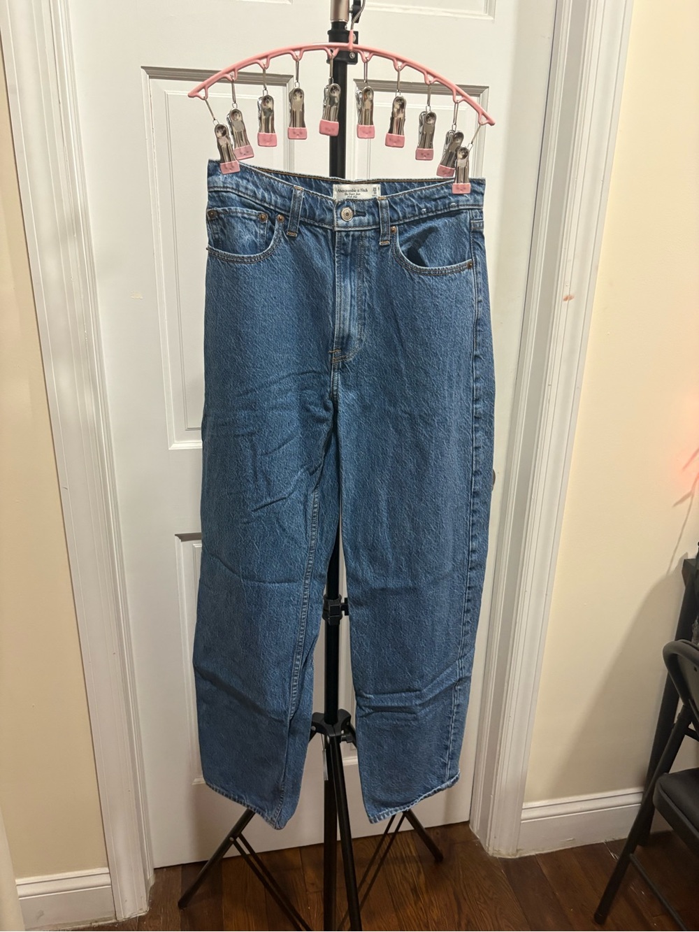 Abercrombie & Fitch Dark Wash High Rise Taper Jean